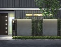 世田谷区の施工例で門周りには黒いフェンスを組み合わせました