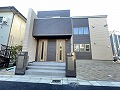 外構工事を世田谷区で2023年11月～12月に施工した画像で二世帯住宅の新規外構工事一式の全体を写しました